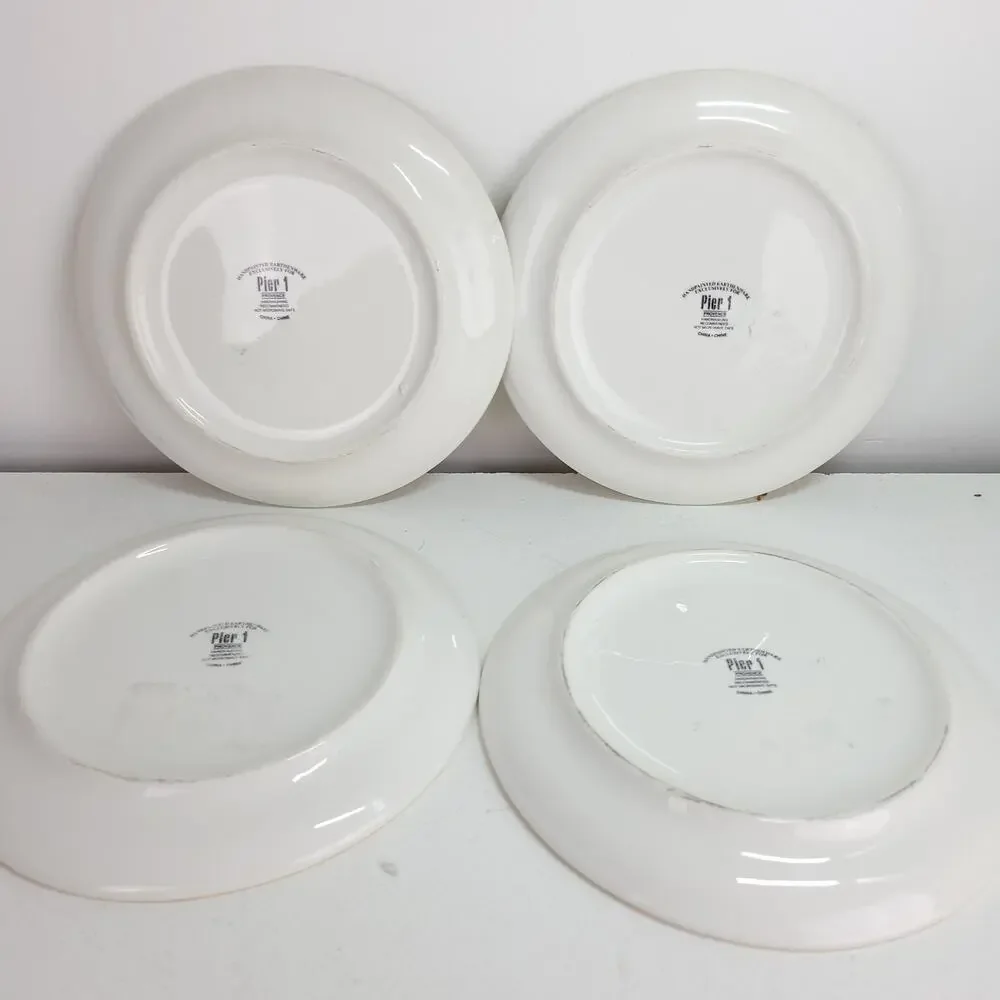 Pier 1 Provence Salad Plates Glazed Earthenware Pear Apple Orange Raspberry